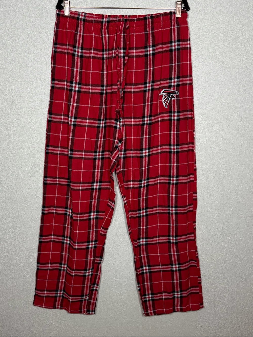 NFL Men’s L Atlanta Falcons Plaid Flannel Pajama Lounge Pants Comfort Cozy Fall